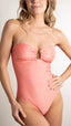 Maillot de bain 1 pièce bustier avec bijou - Metalic