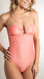 Maillot de bain 1 pièce bustier avec bijou - Metalic