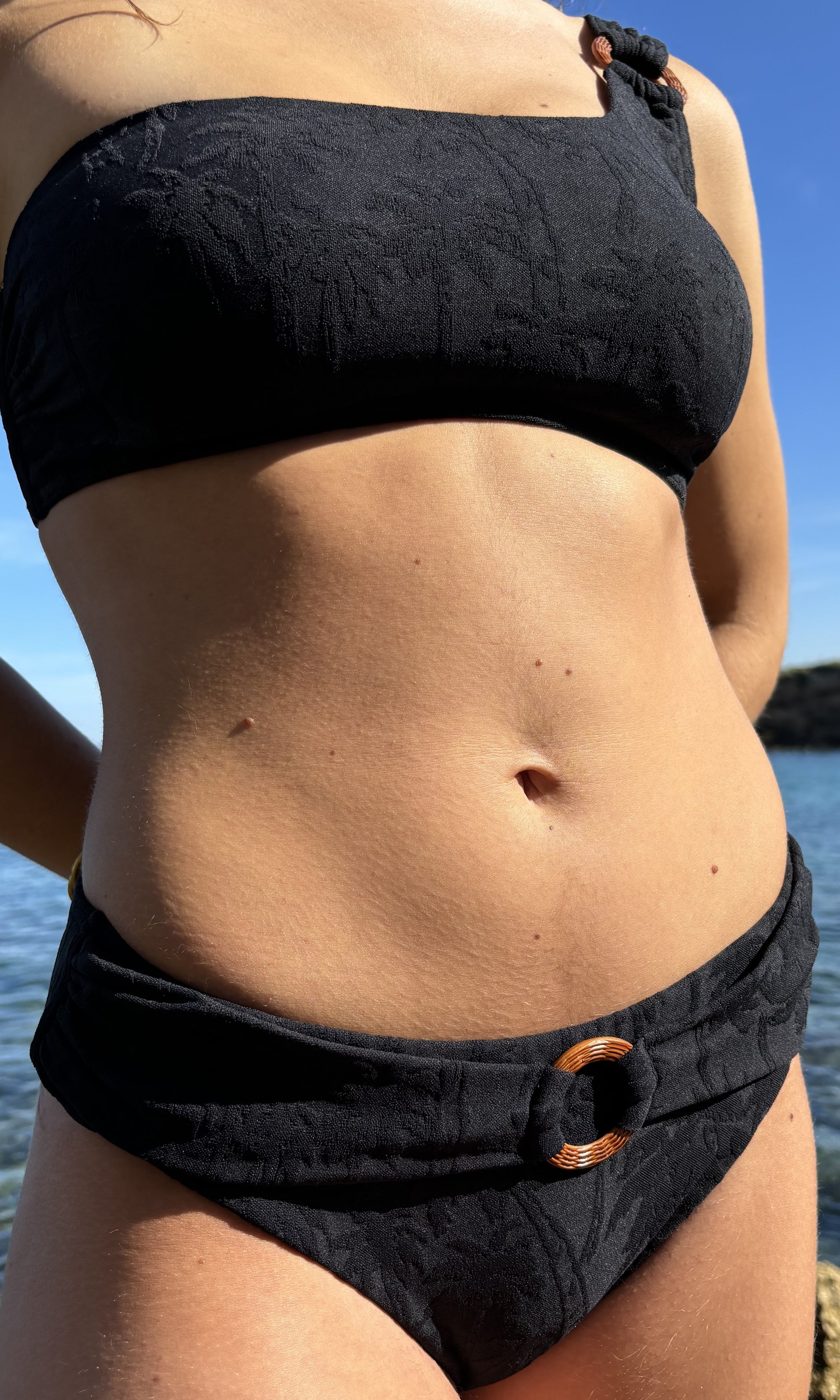 Haut de Maillot de bain bandeau asymétrique - Palmier