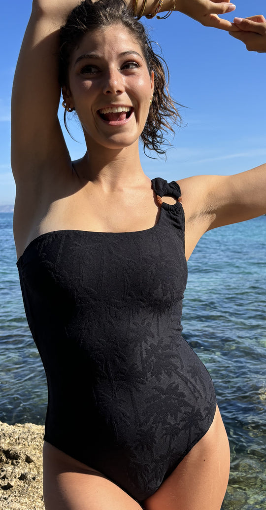 Maillot de bain 1 pièce asymétrique - Palmier