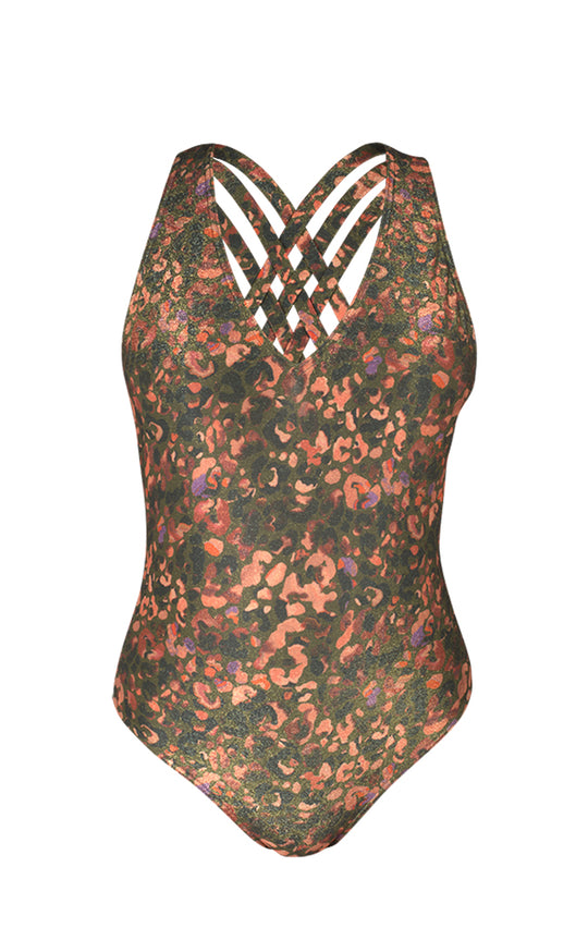 Maillot de bain 1 pièce triangle dos croisé - Saveria