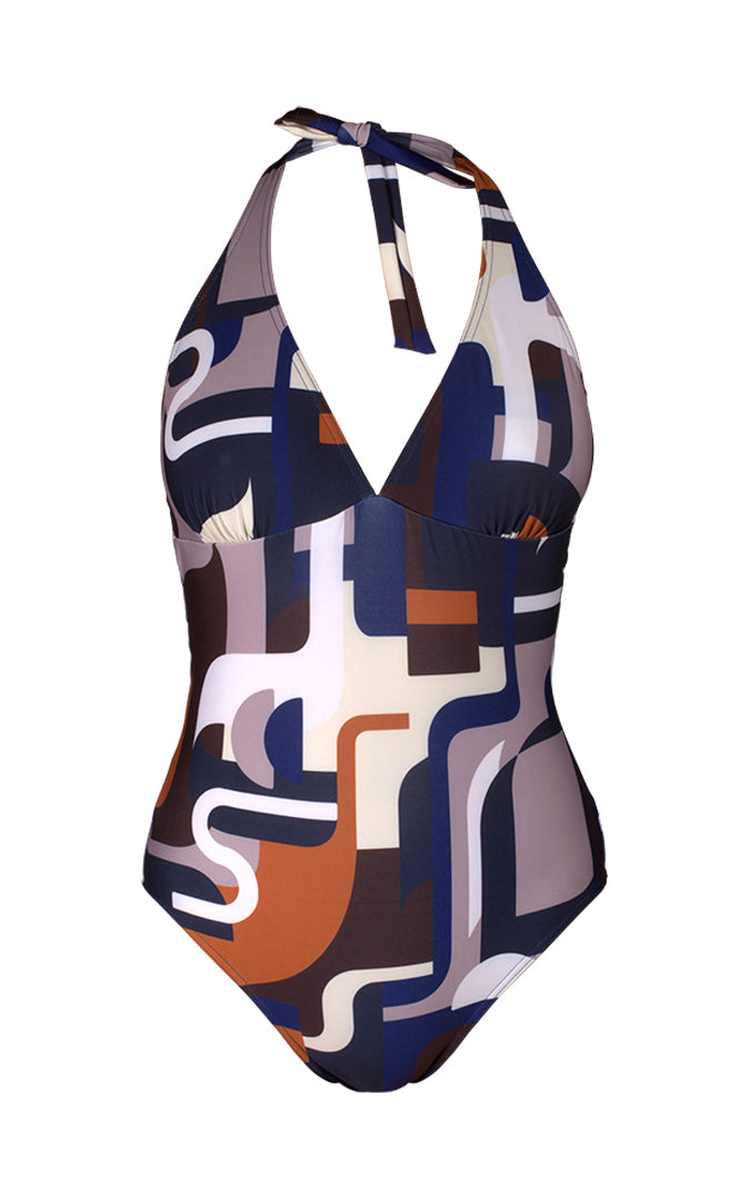 Maillot de bain 1 pièce foulard dos en V - Lucia