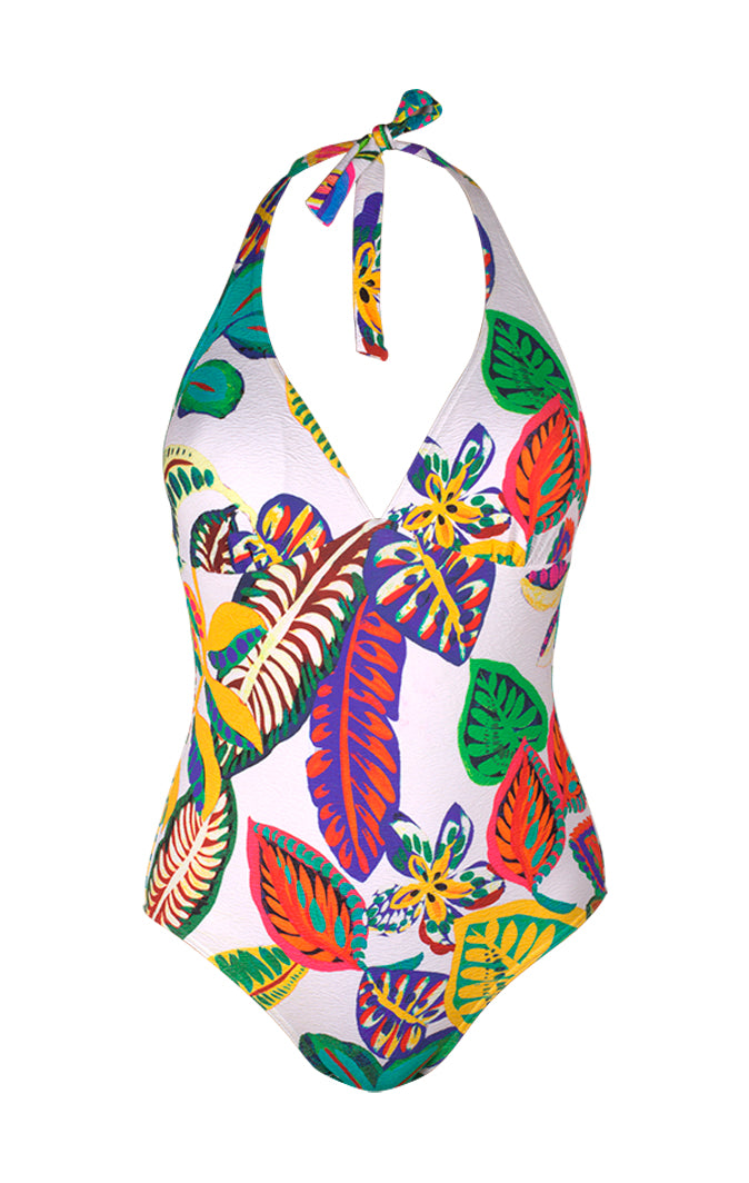 Maillot de bain 1 pièce foulard dos en V - Ornella