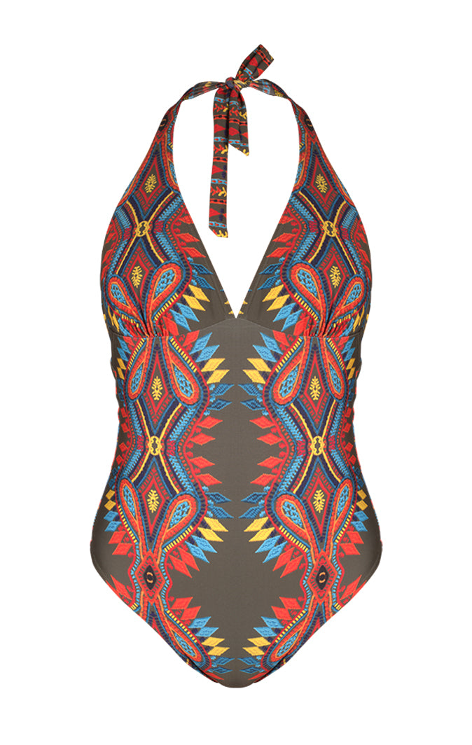 Maillot de bain 1 pièce foulard dos en V - Morito