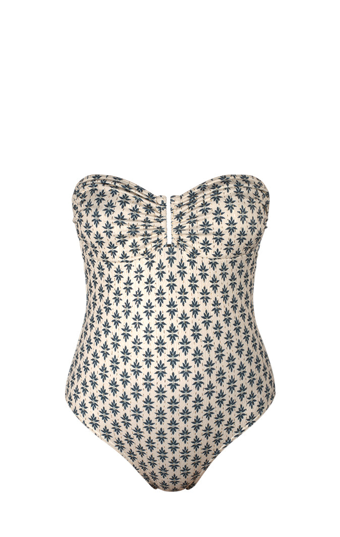 Maillot de bain 1 pièce bustier avec bijou - Rosa