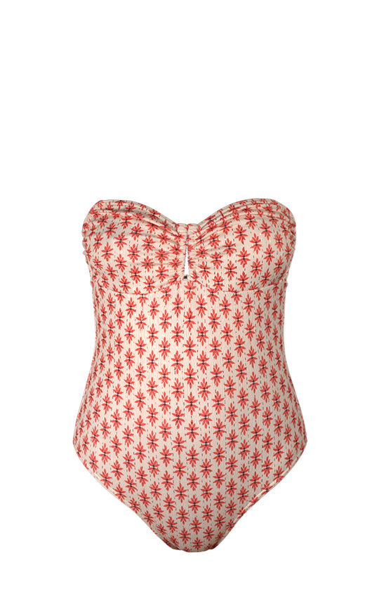 Maillot de bain 1 pièce bustier avec bijou - Rosa