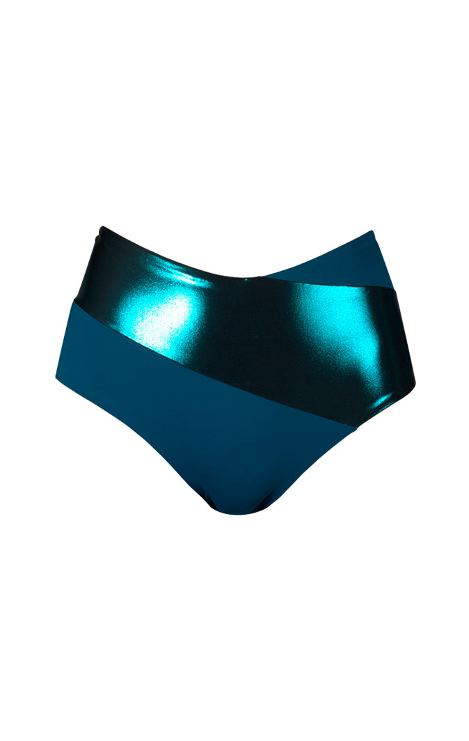 Culotte maillot de bain haute - Lamé