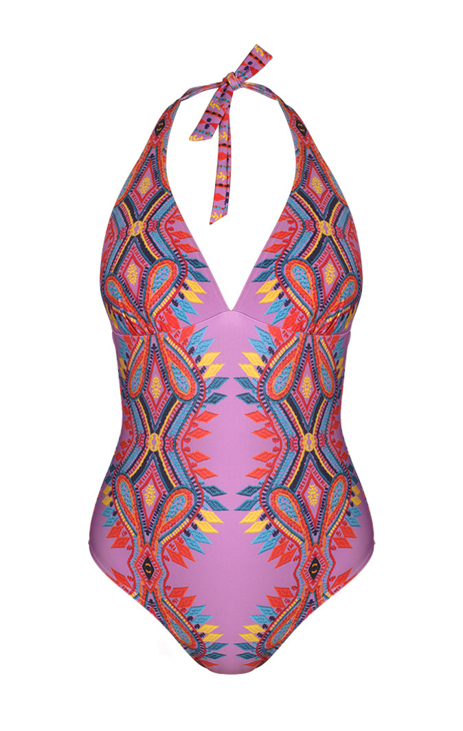 Maillot de bain 1 pièce foulard dos en V - Morito