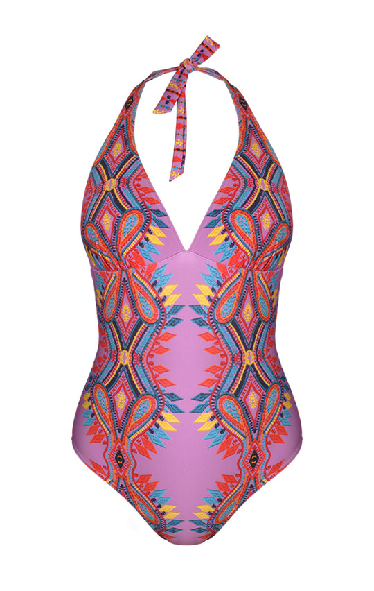 Maillot de bain 1 pièce foulard dos en V - Morito