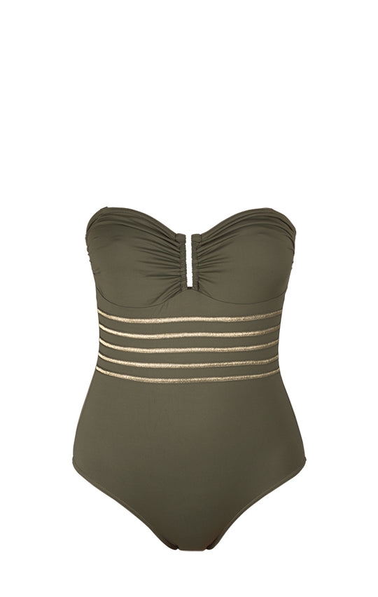 Maillot de bain 1 pièce bustier avec bijou - Essentiel