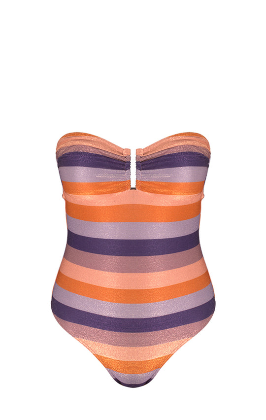 Maillot de bain 1 pièce bustier avec bijou - Serena