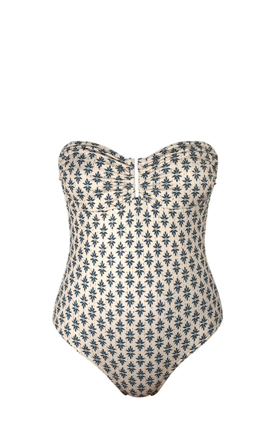 Maillot de bain 1 pièce bustier avec bijou - Rosa