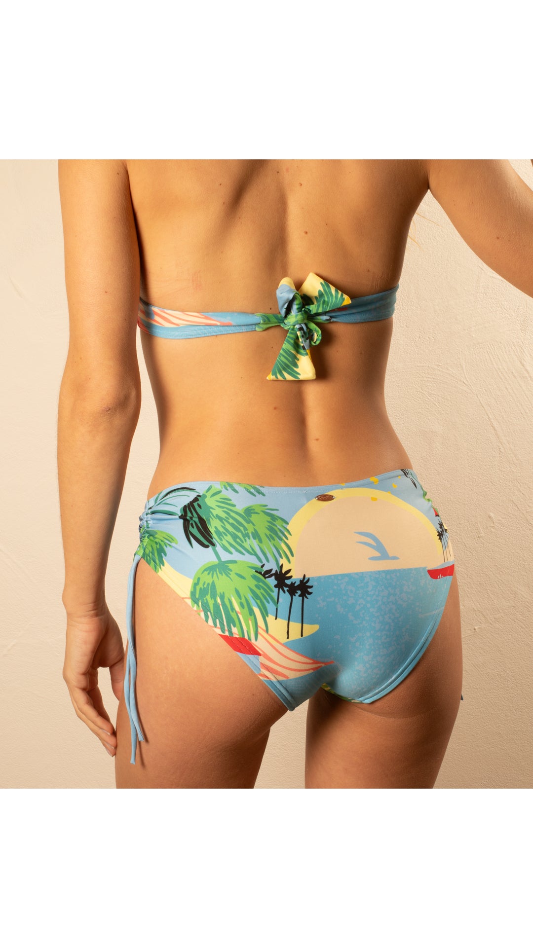 Culotte shorty de bain à cordons - Voyage